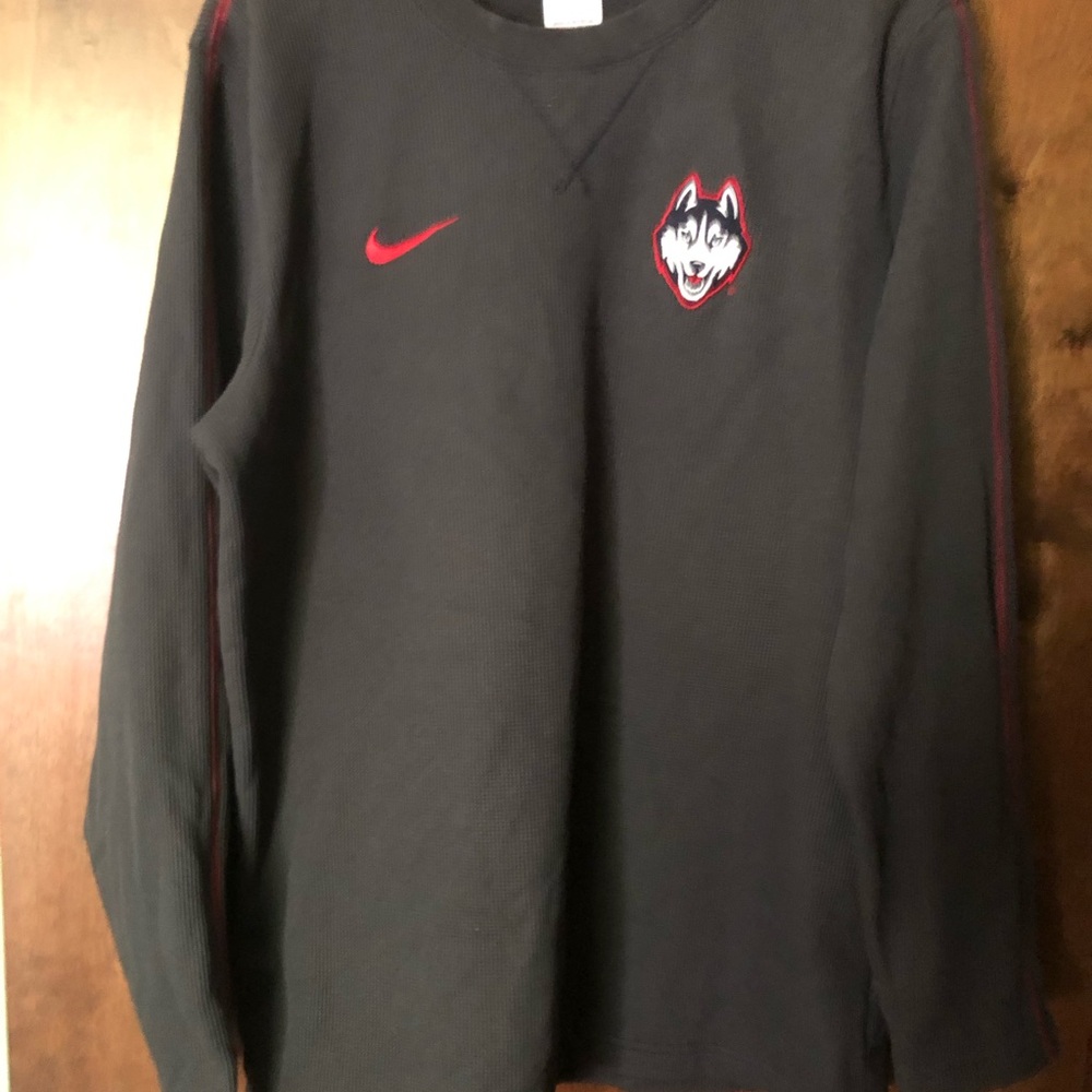 Nike Black and Red Sweatshirt Athletic Waffle Crewneck